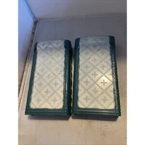 Vintage Plasco Dollhouse Furniture Green & White Beds Set of 2